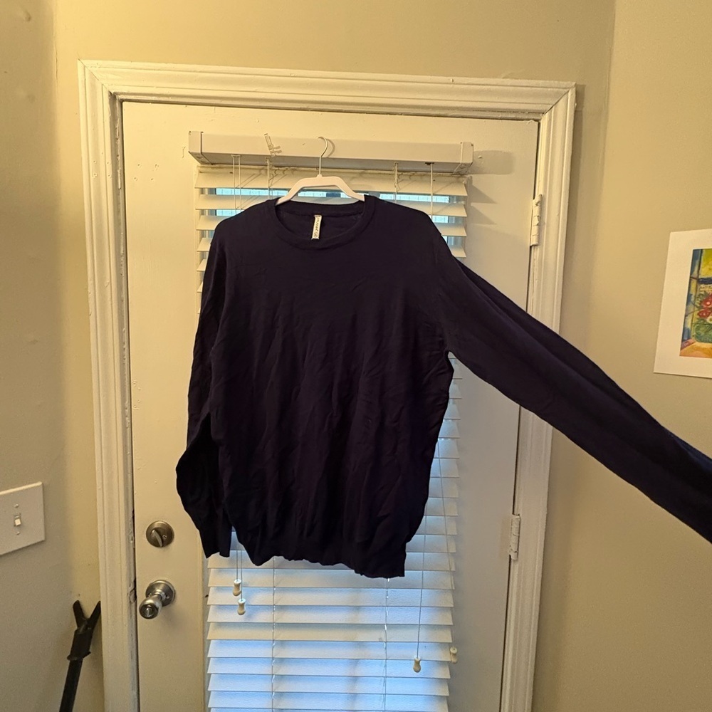 MLANM NWT Men's Crew Neck Lightweight Navy Sweater Size XL - Picture 5 of 7